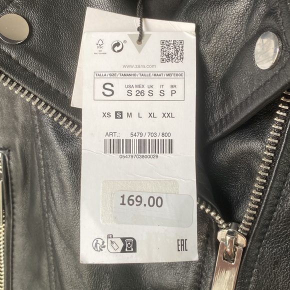 ZARA Genuine Leather Jacket Brand New Size S - Picture 11 of 16